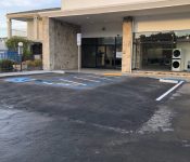Unpaved degraded parking lot